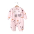 thumbnail image 6 of Yidarton Baby Jumpsuit Ha Long Sleeve Boys And Girls Boneless Cotton Class A Clothes Newborn Climbing Clothes Pink, 6 of 6