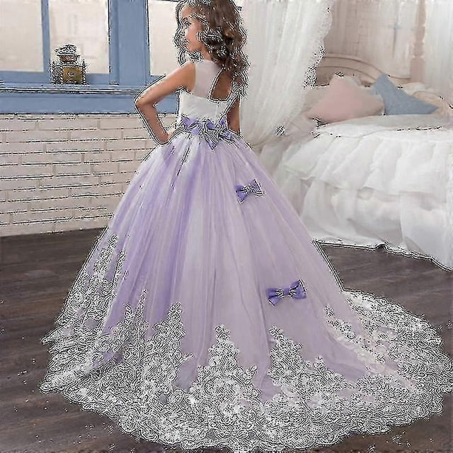 Girls Lace Long Prom Gowns Bridesmaid Kids Dresses For Girls Teens Girl Party Dress Kids Princess Evening Formal Wedding Vestido