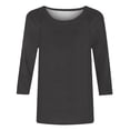 thumbnail image 5 of Gray Women's Long Sleeve T-shirt, Womens Tops Casual 3/4 Sleeve Crew Neck Shirts Loose Fit Tunic Blouses Summer Tees,Women's Long sleeve T-shirt M, 5 of 6