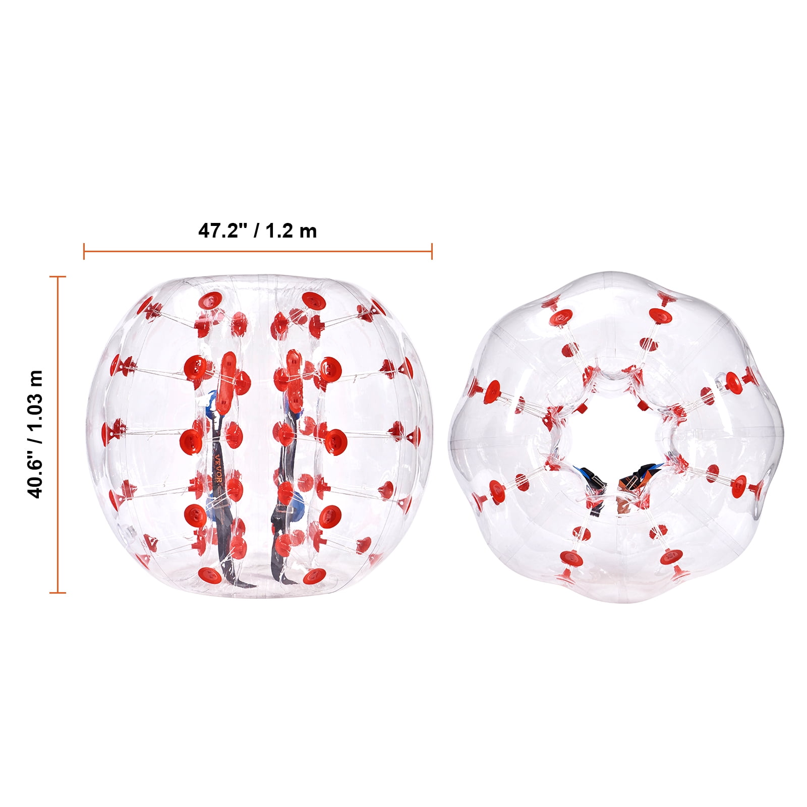 KFFKFF Inflatable Bumper Ball 1-Pack 4FT/1.2M PVC Sumo Zorb Ball for Teen & Adult