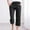 Black, variant on Linen Pants Women Summer Bohemian Plus Size Elastic Loose Straight Wide Leg Capris Fashion Casual High Waisted Solid Color Flowy Pants With Pocket S-5XL on Clearance