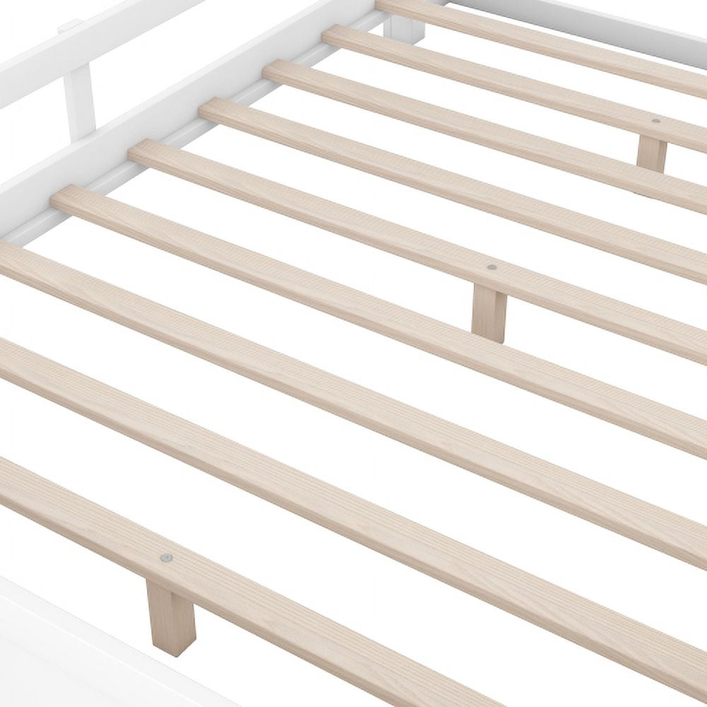 HICOMILA Full Size Bed with Safety Guardrails and Storage Headboard, Wood Platform Bed Frame with Shelves and Built-in LED Light, Antique Grey