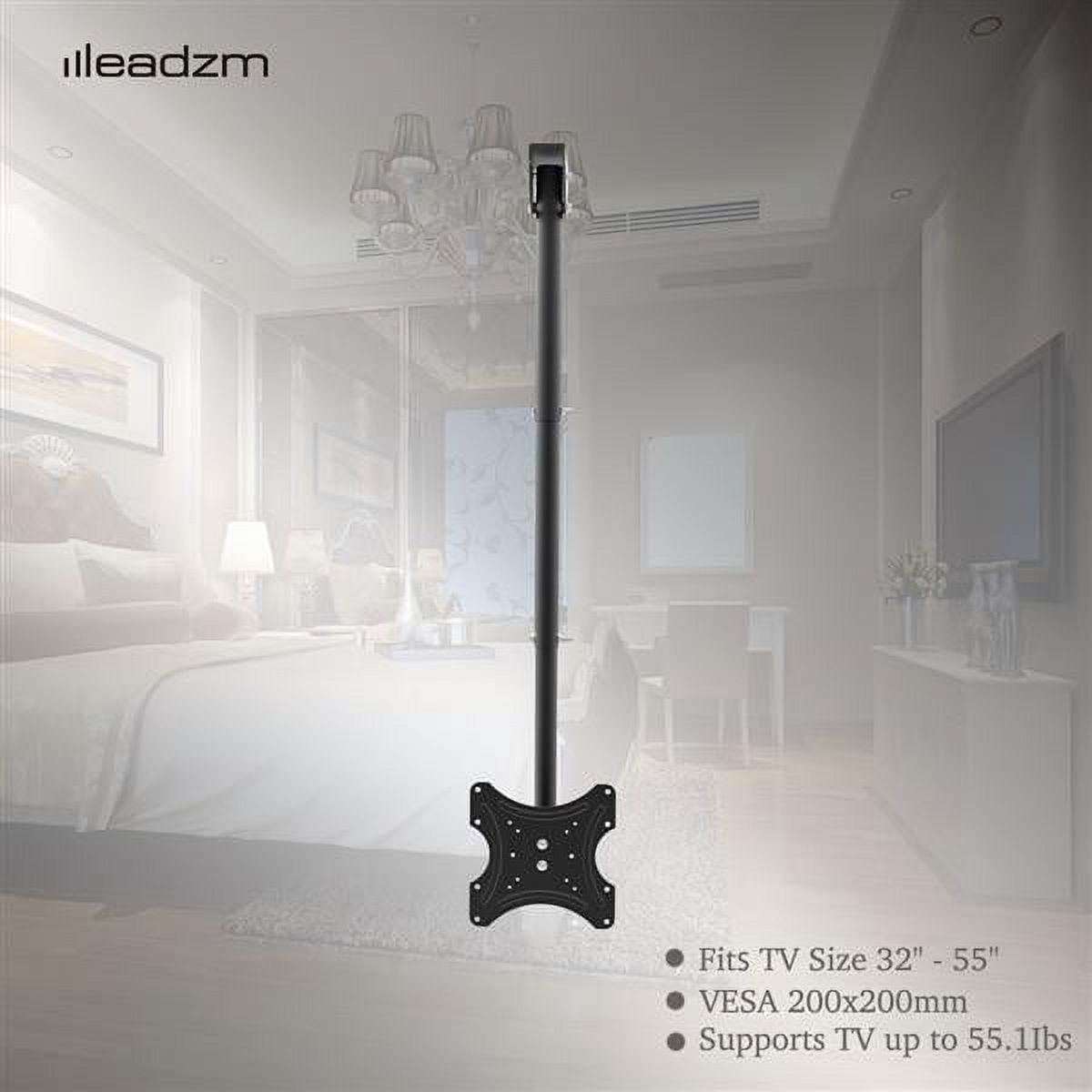 LEADZM 360° Swivel Ceiling TV Mount for 32-55" Screens - Adjustable Tilt, 55lbs Capacity, VESA 200x200