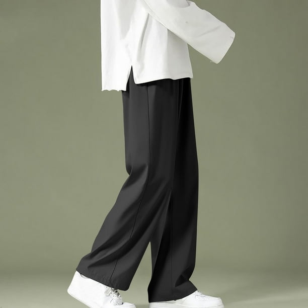 Pantalones largos de moda para hombre, pantalones casuales de verano, pantalones clásicos sólidos, pantalones largos para hombre