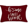 thumbnail image 4 of Burgundy Modern Pillow Covers 12x30 Set of 4,Decorative Couch Throw Pillow Cover for Sofa Living Room,Linen Red and Cream Farmhouse Cushion Case Outdoor Home Decoration(Burgundy), 4 of 6