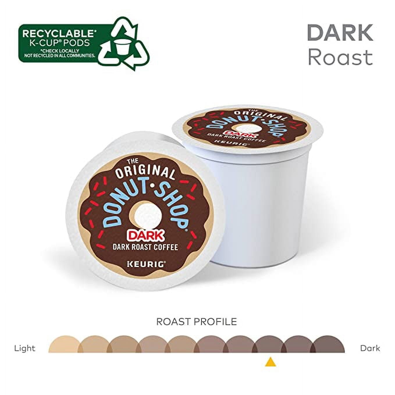 The Original Donut Shop Dark Coffee, Keurig Single-Serve K-Cup Pods, Dark Roast, 32 Count