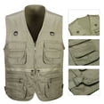 thumbnail image 3 of Joernso Men Waistcoat Solid Color Multi Pockets Zipper Sleeveless Spring Vest for Fishing, 3 of 7
