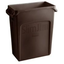 Rubbermaid Vented Slim Jim 16 Gallon Brown High-Quality Resin Container