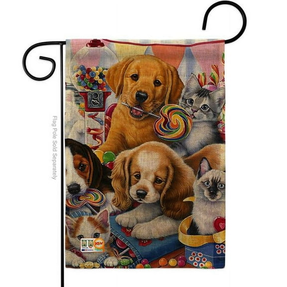 13 x 18.5 in. Sweet Ones Burlap Nature Pets Impressions Decorative Vertical Double Sided Garden Flag