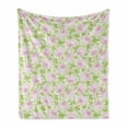 thumbnail image 1 of Shabby Flora Soft Flannel Fleece Throw Blanket, Classical Spring Yard Florescence Pastel Colored Flourish Pattern, Cozy Plush for Indoor and Outdoor Use, 70" x 90", Pale Pink Pale Green, by Ambesonne, 1 of 6