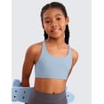 thumbnail image 5 of CRZ YOGA Girls Butterluxe Cross Back Sports Bra Yoga Athletic Casual Tops Scoop Neck Padded Crop Kids Teen, 5 of 7