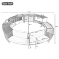 thumbnail image 2 of Patio Surround Spa Sofa, Segmart Patio Rattan Sofa Set with Storage Spaces, Mini Sofa and Comfortable Cushion for Patio,Backyard, Gray, 2 of 7