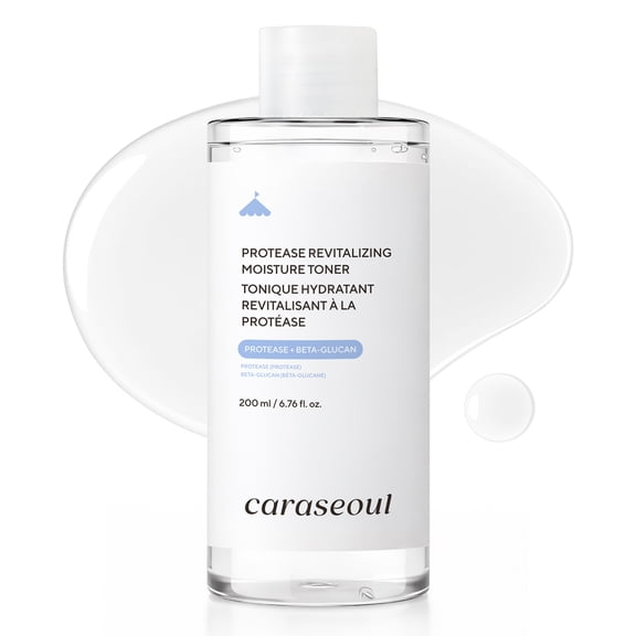 caraseoul Protease Revitalizing Moisture Toner for Face, Protease, Beta-Glucan, Korean Toner, Singgreen, for Sensitive Skin, PH Balanced, Korean Skin Care, Vegan 200ml/6.76fl.oz.