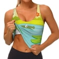 thumbnail image 3 of Naloa Two Frogs Are Sitting On Water Lilies Sports Bras for Women,Sports Bras for Women High Support with Removable Pads-Large, 3 of 8