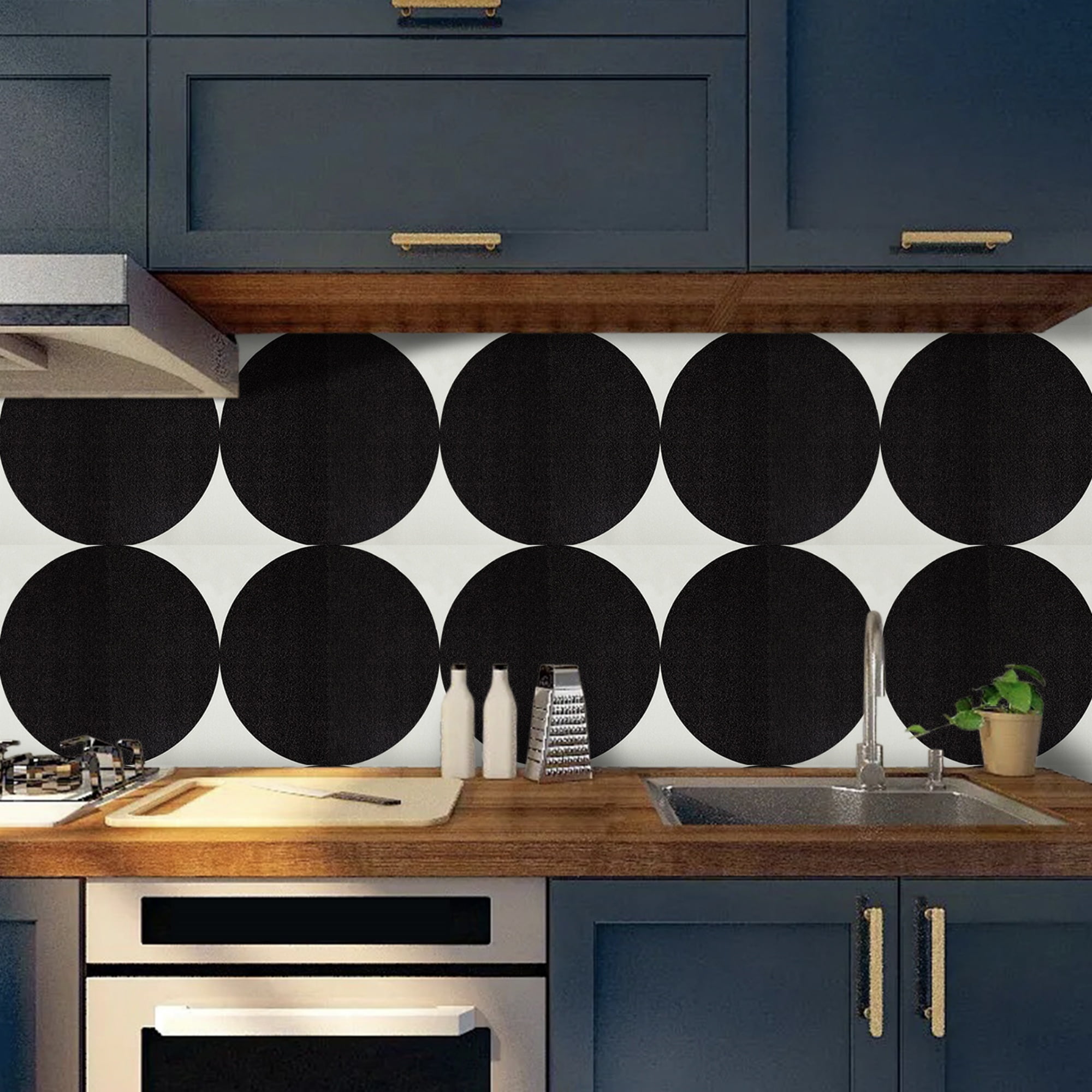 (3 pack) Abyssaly 12" x 12" (10Pcs) Peel and Stick Floor Tile Vinyl Flooring Removable Self- Adhesive for Bathroom, Kitchen (Black and White)