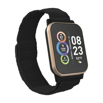 iTech Smart Watch & Fitness Tracker with Black Mesh Band