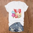 thumbnail image 2 of 2026 Women T-Shirts Summer Letter Printed V Neck Short Sleeved Workout Clothes White 2XL, 2 of 4