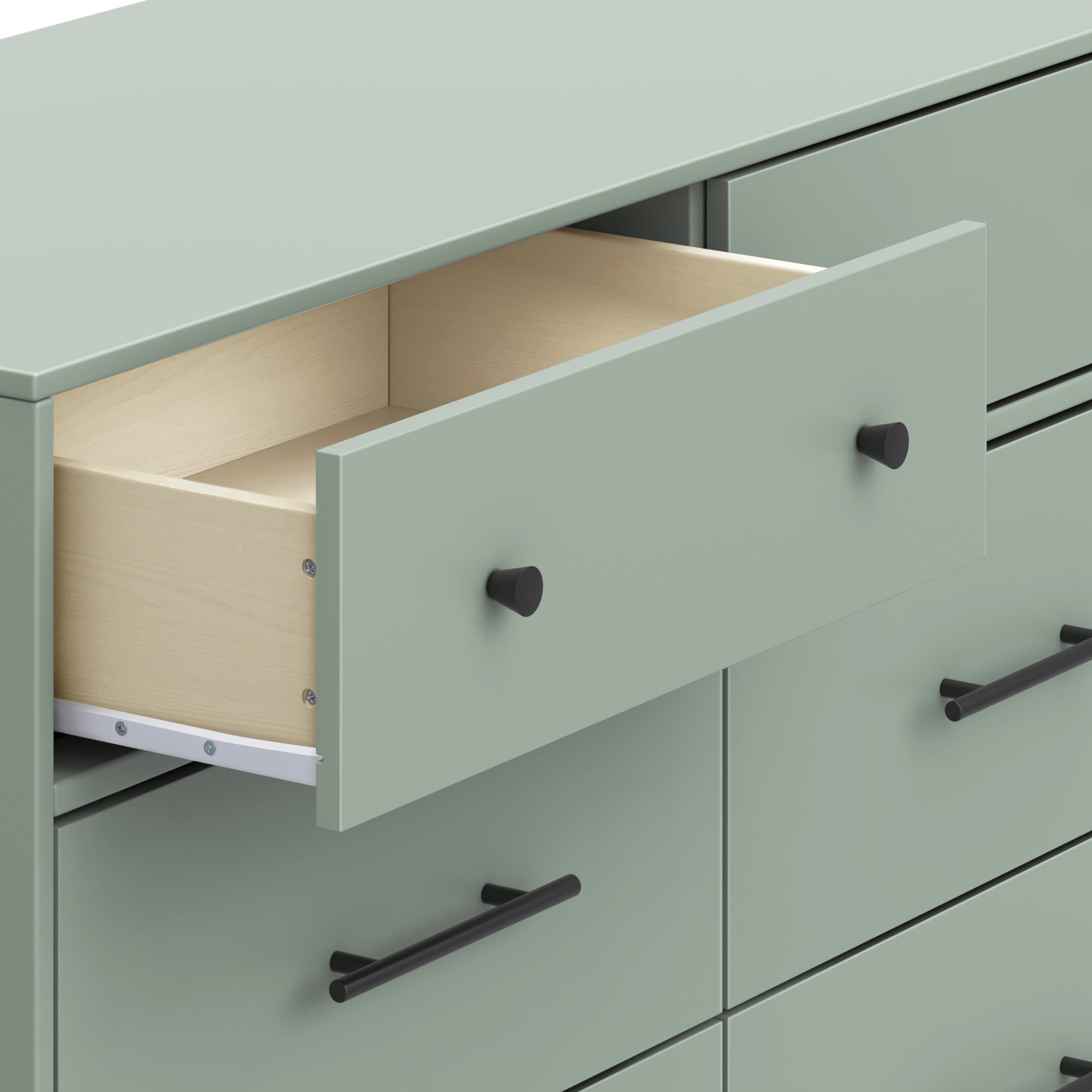 light sage green dresser Richmond Ridged Wide 6 Drawer Dresser, Matte Sage Green main image 1