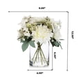 thumbnail image 4 of Enova Home Mixed Artificial Silk Dahlia Flowers in Clear Cylinder Glass Vase with Faux Water (Cream), 4 of 4