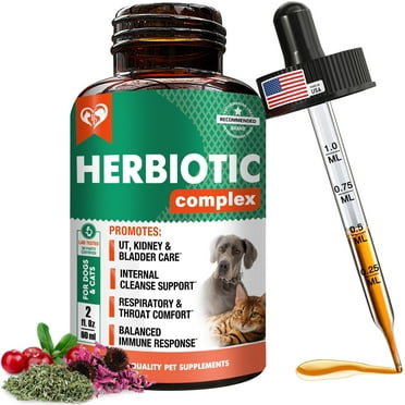 Natural Herbal Antibiotics for Cats and Dogs - Kennel Cough Relief & Urinary Tract Support - Cranberry UTI Treatment Pet Supplement - Respiratory & Cold Infection Medicine - Made in USA