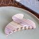thumbnail image 2 of ALAN francés acetato Francia pequeña escala de oro alta textura francés elegante pinza de pelo grande Clip de pelo tiburón hembra rosa raya 10,5 cm, 2 of 2