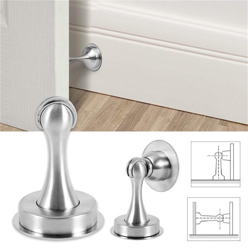 MesaSe Door Door Stopper Brushed Nickel 2 Pack