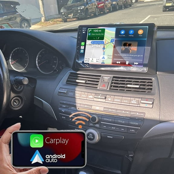Eforcase for Honda Accord 2008-2013 with Wireless Carplay and Android Auto, 2 32G 10.1 Inch Touchscreen Android Car Radio, DSP/Multiple UI/GPS/WiFi   AHD Backup Camera