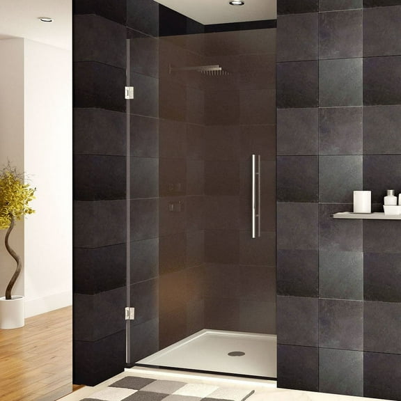 LessCare 24-36 x 72-inch Frameless Clear Glass Chrome Finish Shower Door