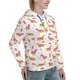 thumbnail image 6 of Fotbe Dachshund Dog Puppy Pattern Womens Long Sleeve Hoodie, Pullover Hooded Sweatshirt, Kangaroo Pocket Hoodie with Eye-catching Drawstrings-XX-Large, 6 of 7
