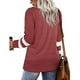 thumbnail image 5 of Blusa informal de manga larga con cuello redondo y empalme para mujer Fridja  hj3303, 5 of 8