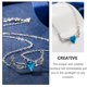 thumbnail image 5 of 1 pieza de ala de ángel, collar con colgante de corazón azul, cadena de clavícula, accesorio para el cuello (azul), 5 of 5