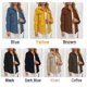 thumbnail image 4 of Chaqueta de invierno de moda para mujer, color sólido, cuello vuelto, manga larga, bolsillo de un so Abanopi Grande, 4 of 7