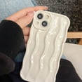thumbnail image 3 of ORUYROP Designed for iPhone 13 Pro Max Case,Water Ripple Pattern Curly Wave Frame Soft Cute Phone Cover for Men Women Girls, Milky White, 3 of 7