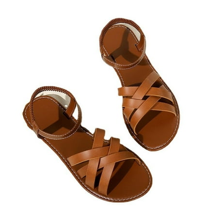

Womens Gladiator Sandals Open Toe Flat Heel Sandals Strapped Sandals Summer Wide Width Anti-slip Shoes Sandals Casual Beach Sandals Bohemian Roman Sandals Casual Retro Lightweight Walking Sandals
