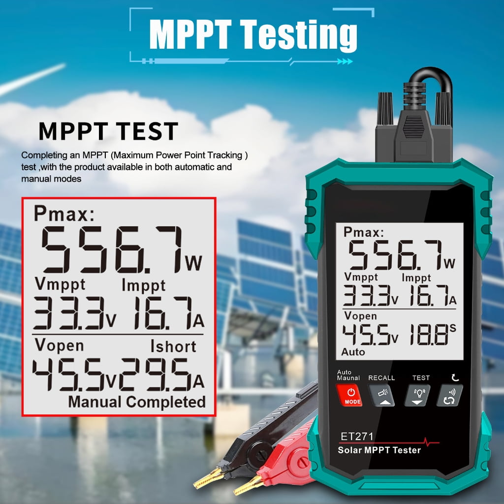 Solar Panel Tester, Photovoltaic Multimeter 1600W, Solar MPPT Meter Digital