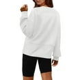 thumbnail image 2 of Duoif Fall Sweatshirts for Women, Women's Cute Crewneck Pullover - Oversized Fleece Winter Top Womens Sweatshirt White XXL, 2 of 8