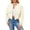 Beige, variant on Bomber Jacket for Women - Cropped Button Down Casual Jacket with Pockets, Lightweight All-Season Outerwear Coat Beige L
