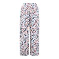 thumbnail image 4 of WTOBBY Women's Summer Boho Palazzo Wide Leg Pants with Floral Printing High Waist Elastic Drawstring and Functional Pockets for Casual Comfort ,Wine XL, 4 of 7