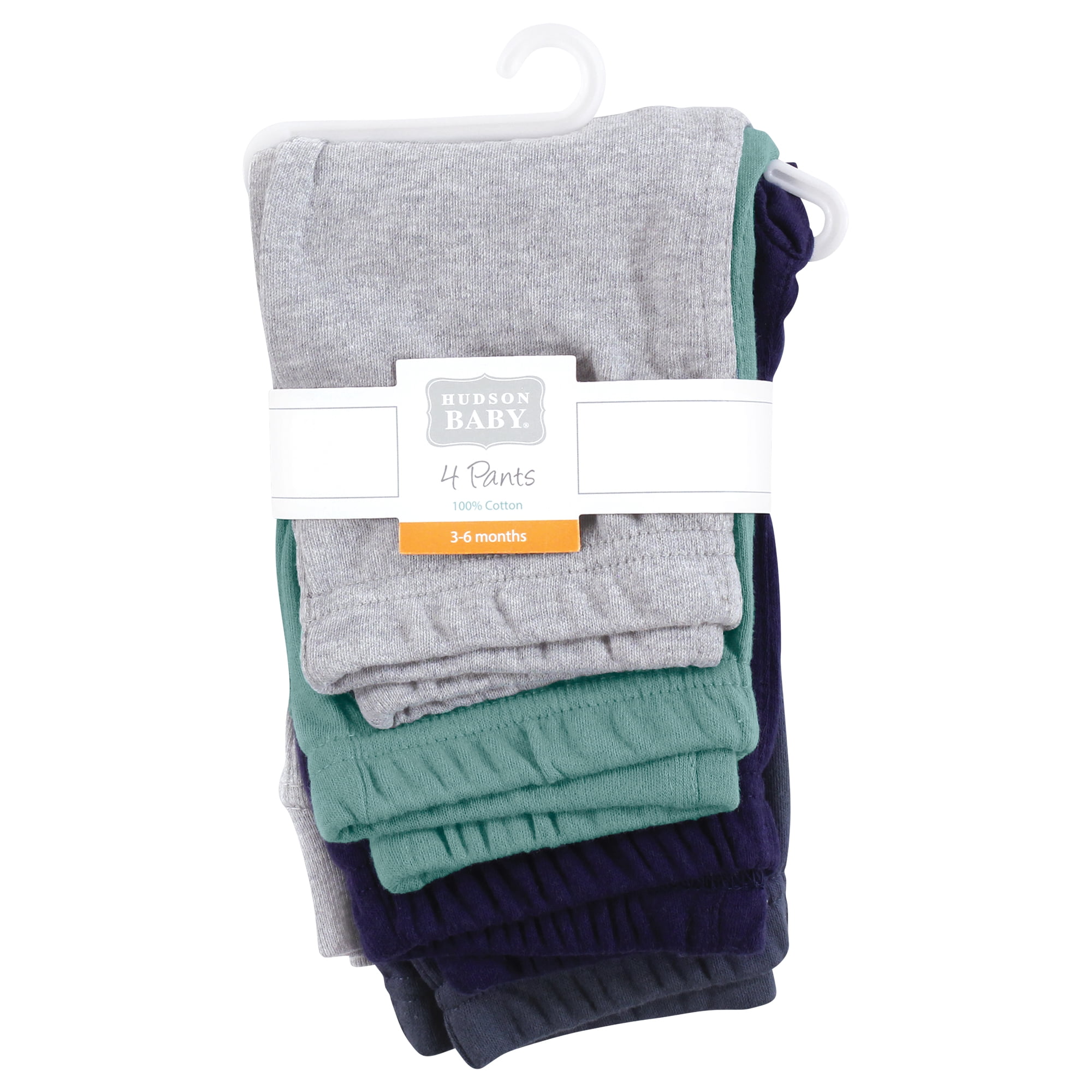 Hudson Baby Cotton Pants and Leggings, Charcoal Teal Blue, 6-9 Months