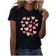 thumbnail image 1 of Camiseta de Manga Corta de Cuello Redondo con Patrones de Corazón de Moda de las Mujeres para Diario, Fiesta, Primavera Y Verano, 1 of 5