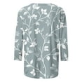 thumbnail image 4 of DDAPJ pyju Boho Tops for Women Summer Casual 3/4 Sleeve T-shirts Dressy Work Blouses Ofertas de la semana Gray XL, 4 of 6