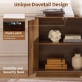 thumbnail image 3 of LKTART Sideboard Buffet Cabinet with Storage Mid Century Modern Adjustable Shelf 2 Doors Walnut 31.5 Inch, 3 of 7