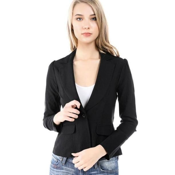 Salt Tree Women's Contoured Seams Long Sleeve Blazer Jacket