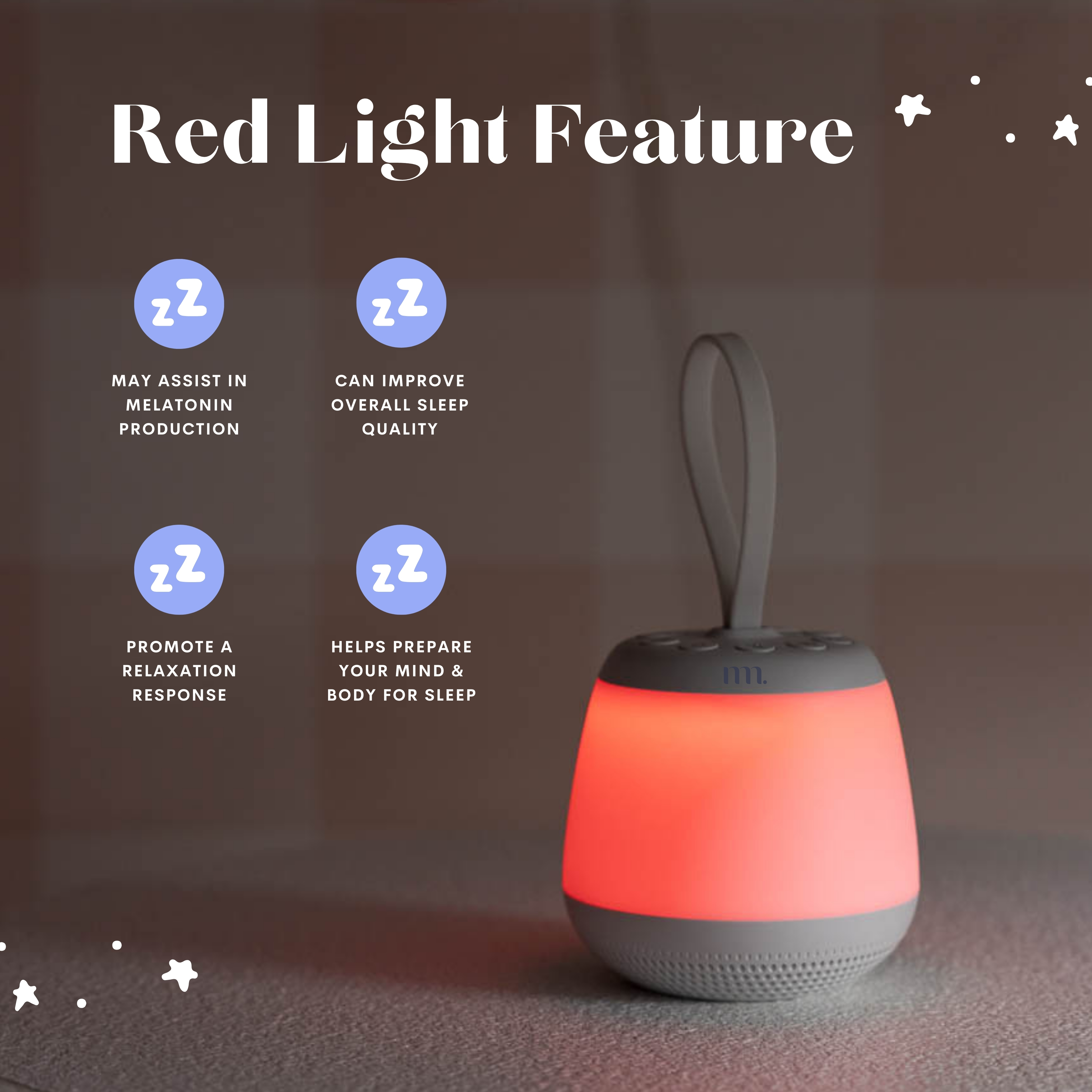 The Midwife Mumma Portable Baby Sound Machine with Red Night Light and Noise Machine for Baby Sleeping with Soothing Sounds and Timer
