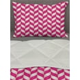 thumbnail image 3 of Abstract Comforter & Sham Bedding Set, Candy Surface Style Wavy Lines in Vibrant Pink Tones Yummy Design, 3 pcs Duvet Set Microfiber Filling Quilt, 5 Sizes, Magenta White, by Ambesonne, 3 of 4