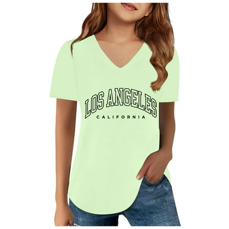 

Shirts for Teen Kids Girls Child Short Sleeve Prints T Shirt Trendy Girls Fans Tops Long Sleeves Shirt for Girls Kids and Striped T Shirt Kids Spaghetti Strap Top Reverse Sequin Shirt Girls Winter Top