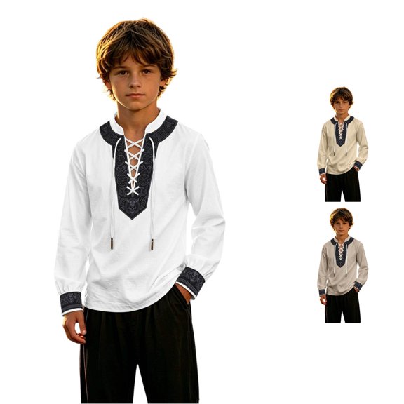 Zylarhe Boys Halloween Shirts Seaside Explorer Long Sleeve Tee with Whale Graphic Kids White 3-4 Years