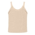 thumbnail image 5 of Women Spaghetti Strap Scoop Neck Ribbed Tank Tops Slim Fitted Cotton Camisole Basic Sleeveless Layering Shirts Featuring Slim Fit Sleeveless Camisole Beige L, 5 of 8