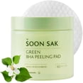 thumbnail image 1 of BEAUDIANI Green BHA Soon Sak Peeling Pad 60 almohadillas exfoliantes faciales Almohadillas de tóner coreanas Almohadillas exfoliantes para apretar los poros Almohadillas calmantes e hidratantes para e, 1 of 5