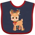 thumbnail image 3 of Inktastic Cute Christmas Reindeer with Christmas Lights Boys or Girls Baby Bib, 3 of 4
